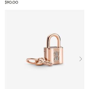 Pandora Lock and Key Charm, Rose Gold, NWT
